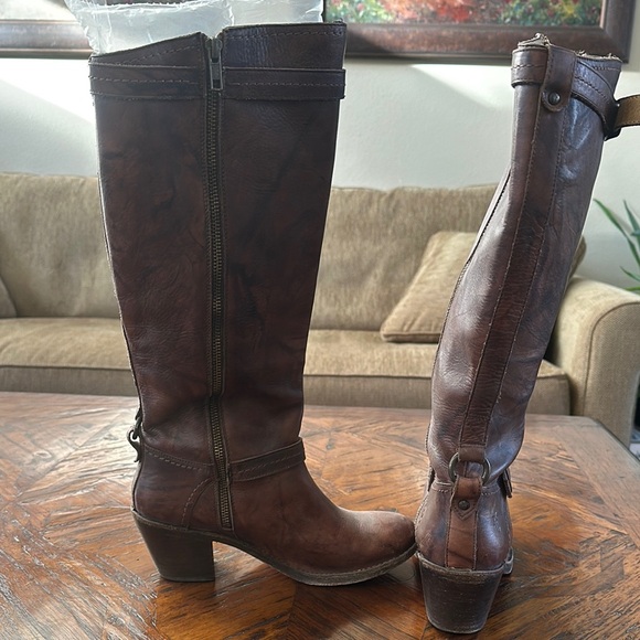 Brown Leather Knee-High Boots - Picture 3 of 5